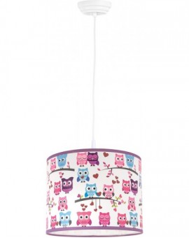 Kolorowa lampa wisząca 35 cm Sowy do pokoju dziecka