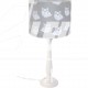 Klasyczna lampa stojąca Sowy Trójnóg szara biała
