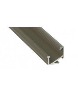 2 m Inox H Kątowy Asymetryczny Narożny Profil LED Aluminium