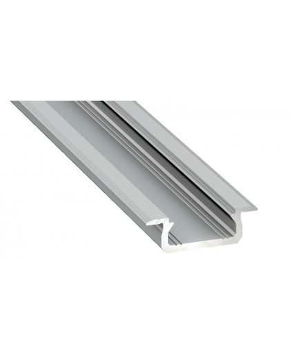 2 m Srebrny Z Podtynkowy Wpuszczany Profil LED Aluminium