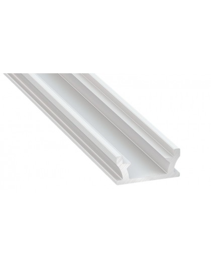 2 m Biały Terra Podłogowy Wpuszczany Profil LED Aluminium