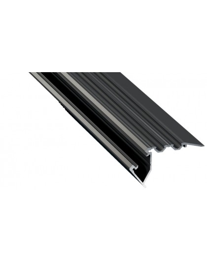 2 m Czarny Scala Schodowy Profil LED Aluminium Oświetlenie Schodów