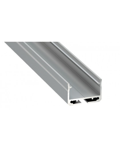 2 m Srebrny Sileda Szeroki Dwutaśmowy Profil LED Nawierzchniowy Aluminium
