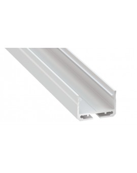 2 m Biały Sileda Szeroki Dwutaśmowy Profil LED Nawierzchniowy Aluminium