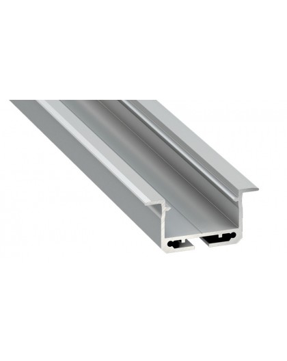 1 m Srebrny Insileda Szeroki Dwutaśmowy Wpuszczany Profil LED Aluminium