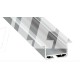 2 m Srebrny Insileda Szeroki Dwutaśmowy Wpuszczany Profil LED Aluminium
